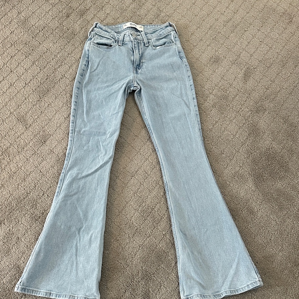 Hollister Women's Light Blue Flare Jeans
